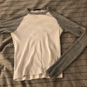 Grey and white brandy Melville long sleeve